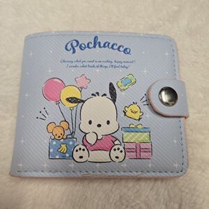 Sanrio Hello Kitty POCHACCO Blue BI-FOLD WALLET Credit Card Case COIN PURSE NEW
